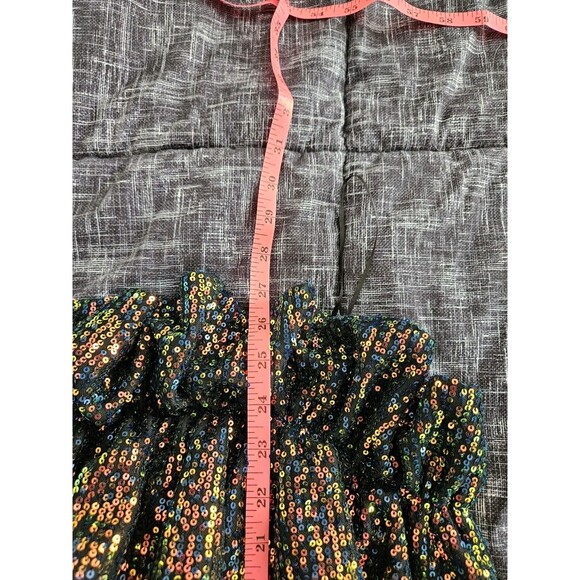 thirty thirty Sequin & Ruffle Mini Dress Iridescent Prom Club Concert Party L M - Picture 11 of 11